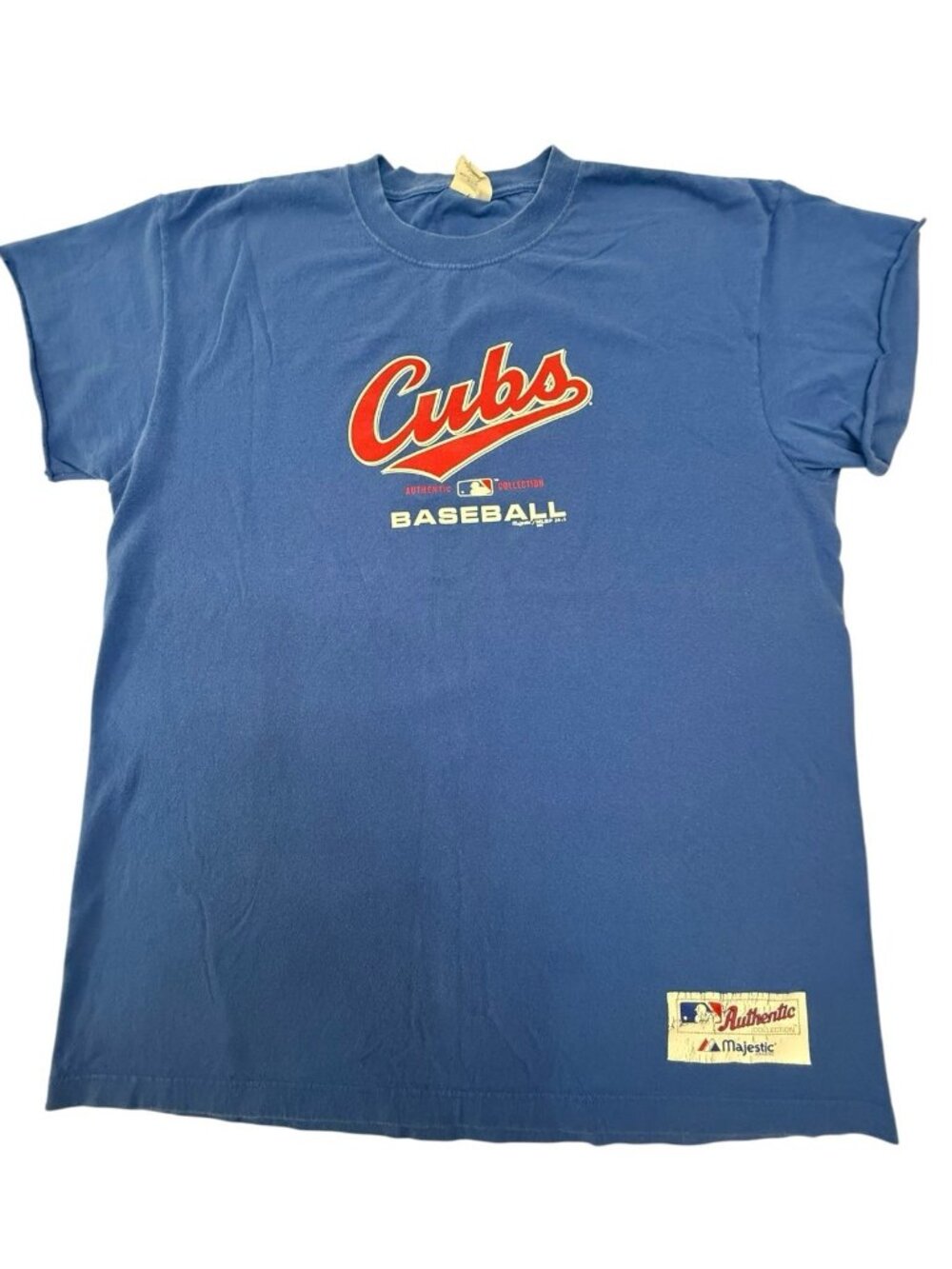 Vintage Chicago Cubs Majestic Authentic Collection MLB T Shirt USA Large Blue